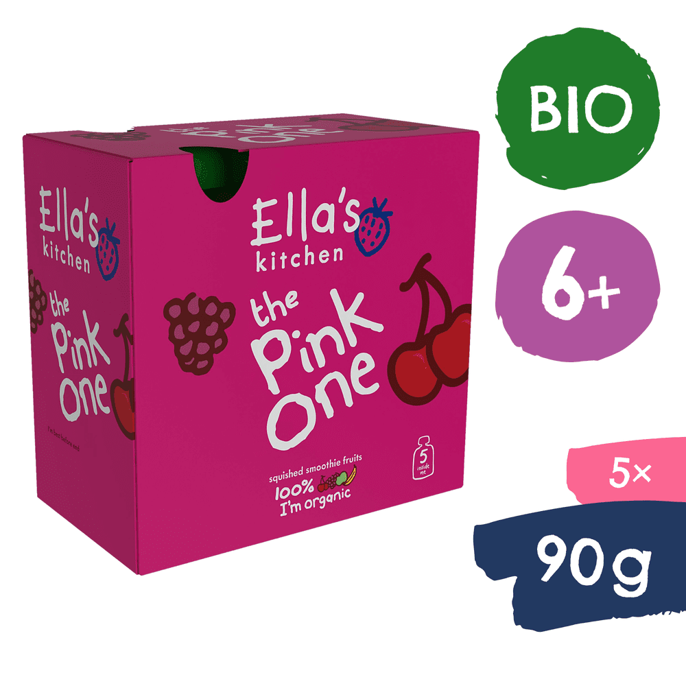 Ella\'s Kitchen BIO PINK ONE ovocné smoothie s rebarborou (5x90 g)